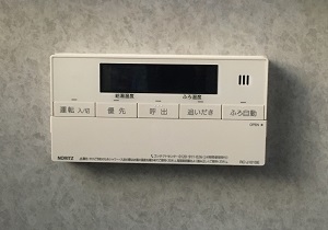 東京都東大和市U様、交換工事後の浴室リモコン、ノーリツのRC-J101SE